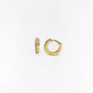 Argolinha Filete Zircônias Cravejadas Banhada a Ouro 18k 7mm