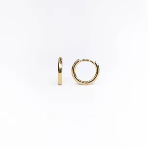 Argolinha Lisa Fina Banhada a Ouro 18k 12mm