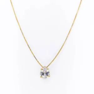 Colar Gota Zircônia Cristal Banhado a Ouro 18k