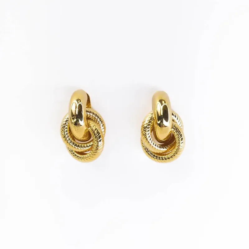 Brinco Aros Entrelaçados Banhado a Ouro 18k