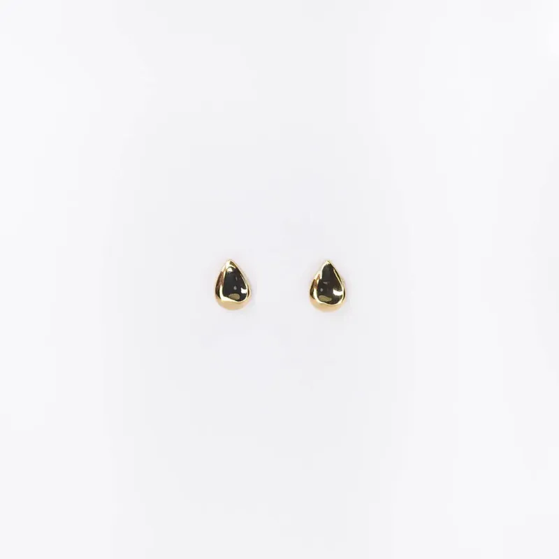 Brinco Gota Liso Banhado a Ouro 18k