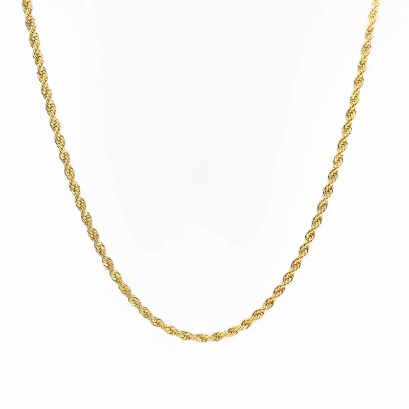 Colar Cordão Baiano Banhado a Ouro 18k  2mm