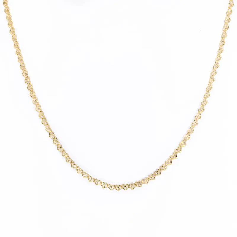 Choker Corações Entrelaçados Banhada a Ouro 18k