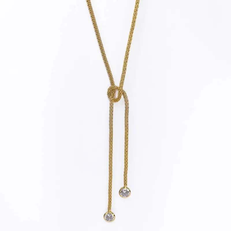 Colar Gravatinha Elo Sanfona Banhado a Ouro 18k