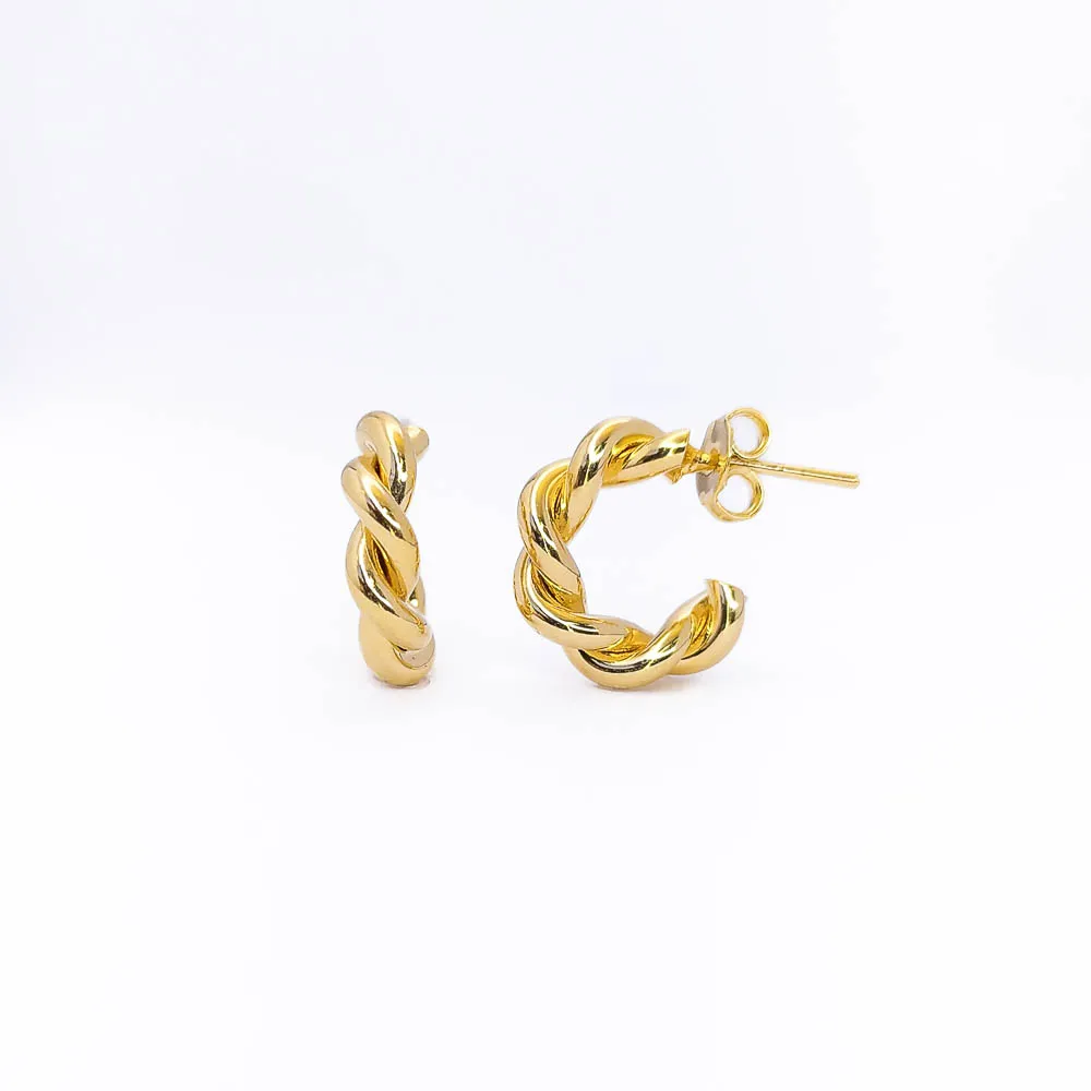 Argolinha Entrelaçada Banhada a Ouro 18k