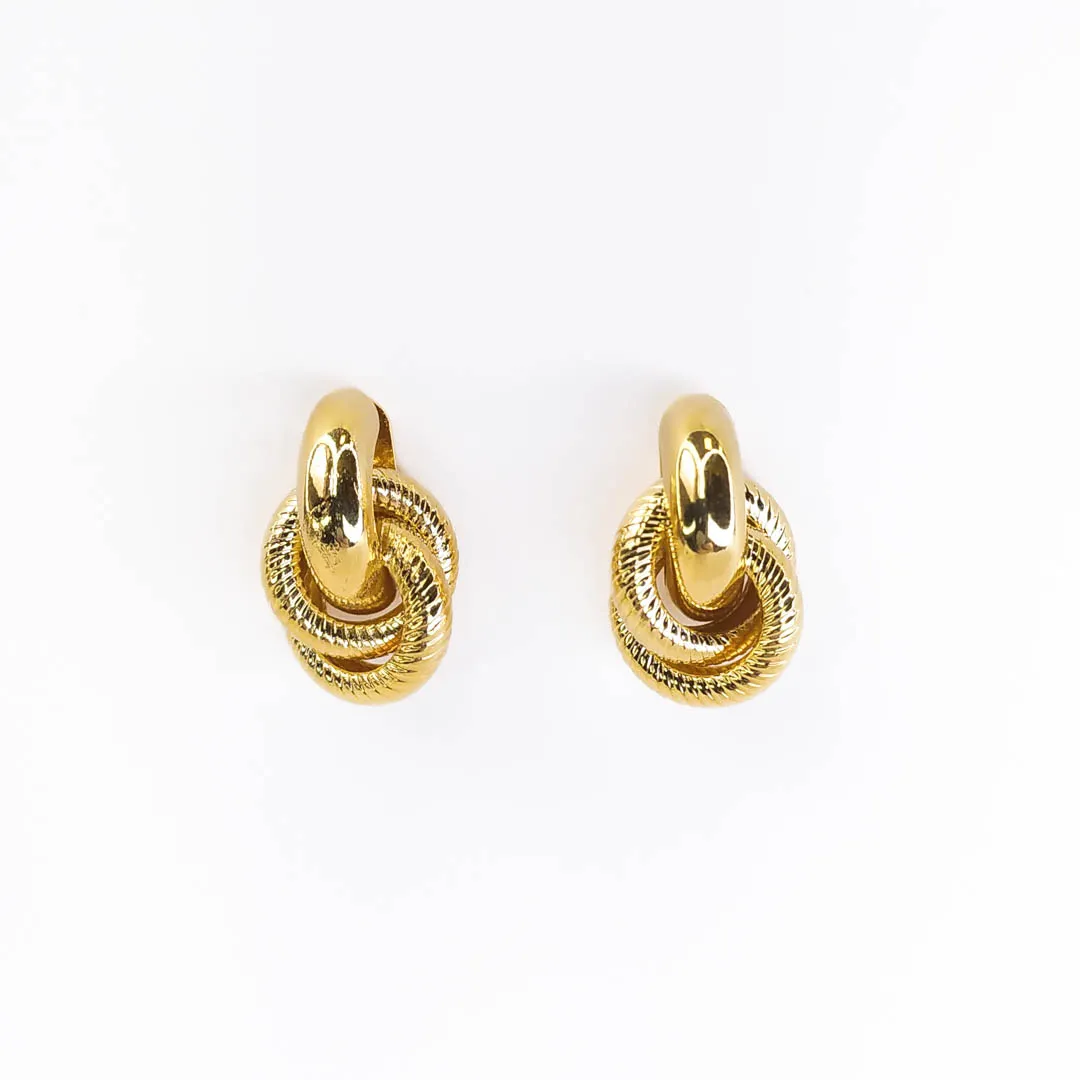 Brinco Aros Entrelaçados Banhado a Ouro 18k