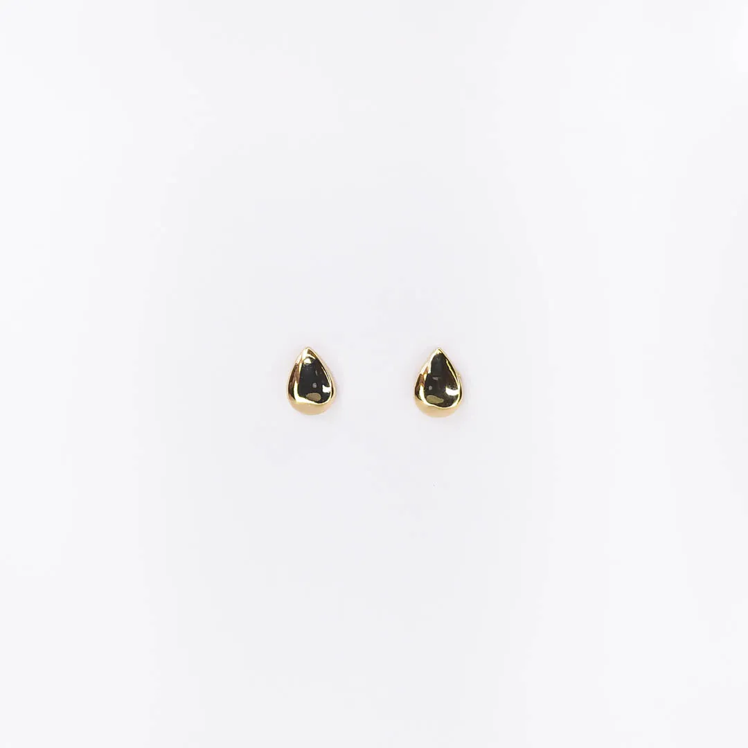 Brinco Gota Liso Banhado a Ouro 18k