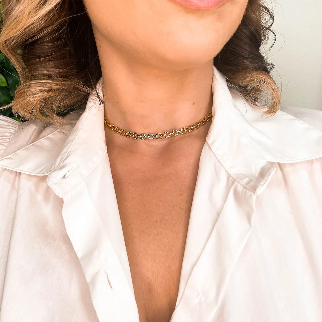 Colar Inspiração Joalheria Banhado a Ouro 18k
