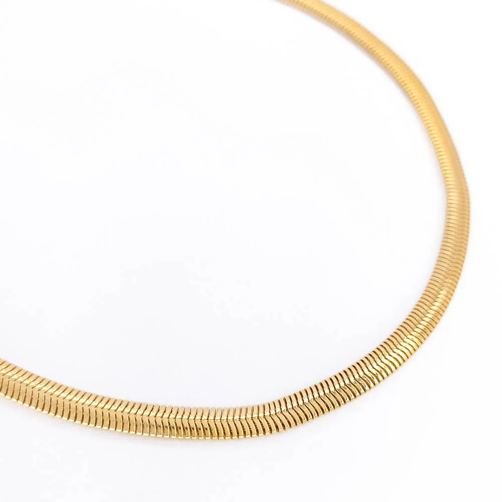 Choker Malha Serpente Banhada a Ouro 18k