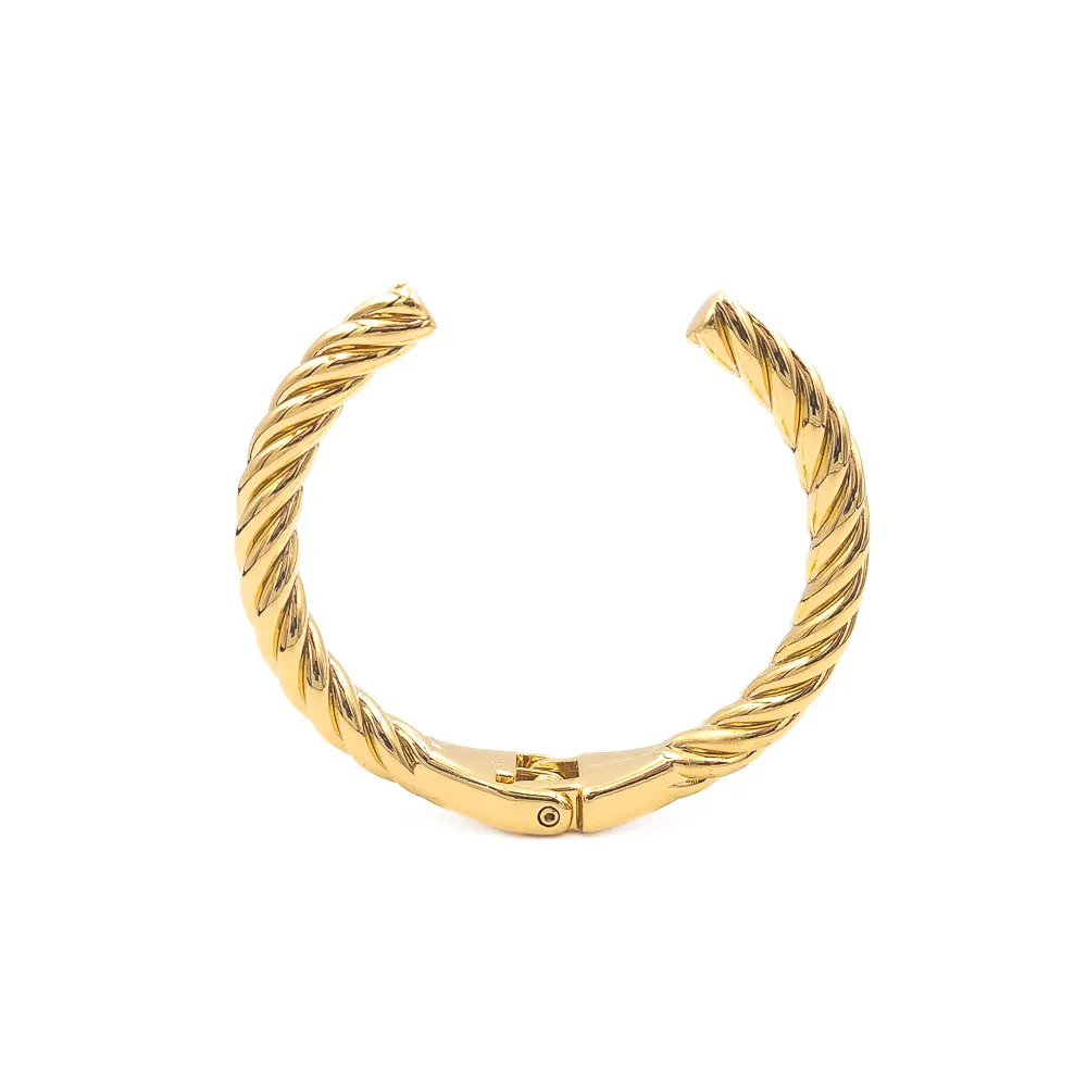 Bracelete Torcido com Abertura banhado a Ouro 18k