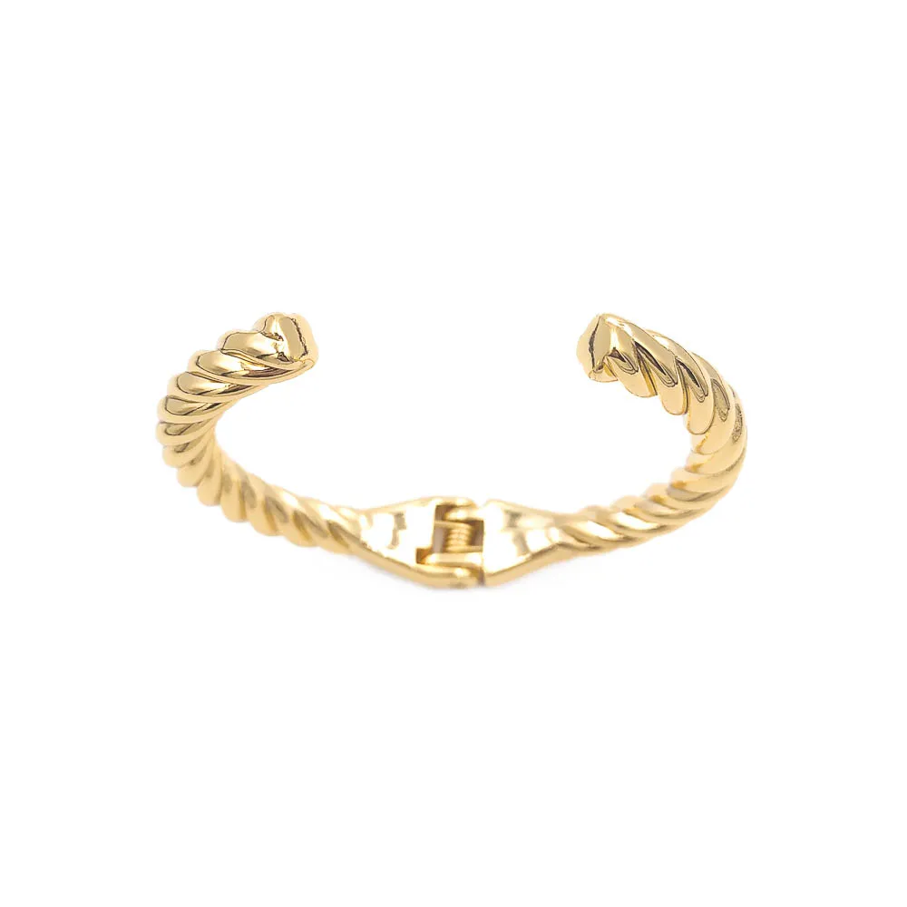 Bracelete Torcido com Abertura banhado a Ouro 18k