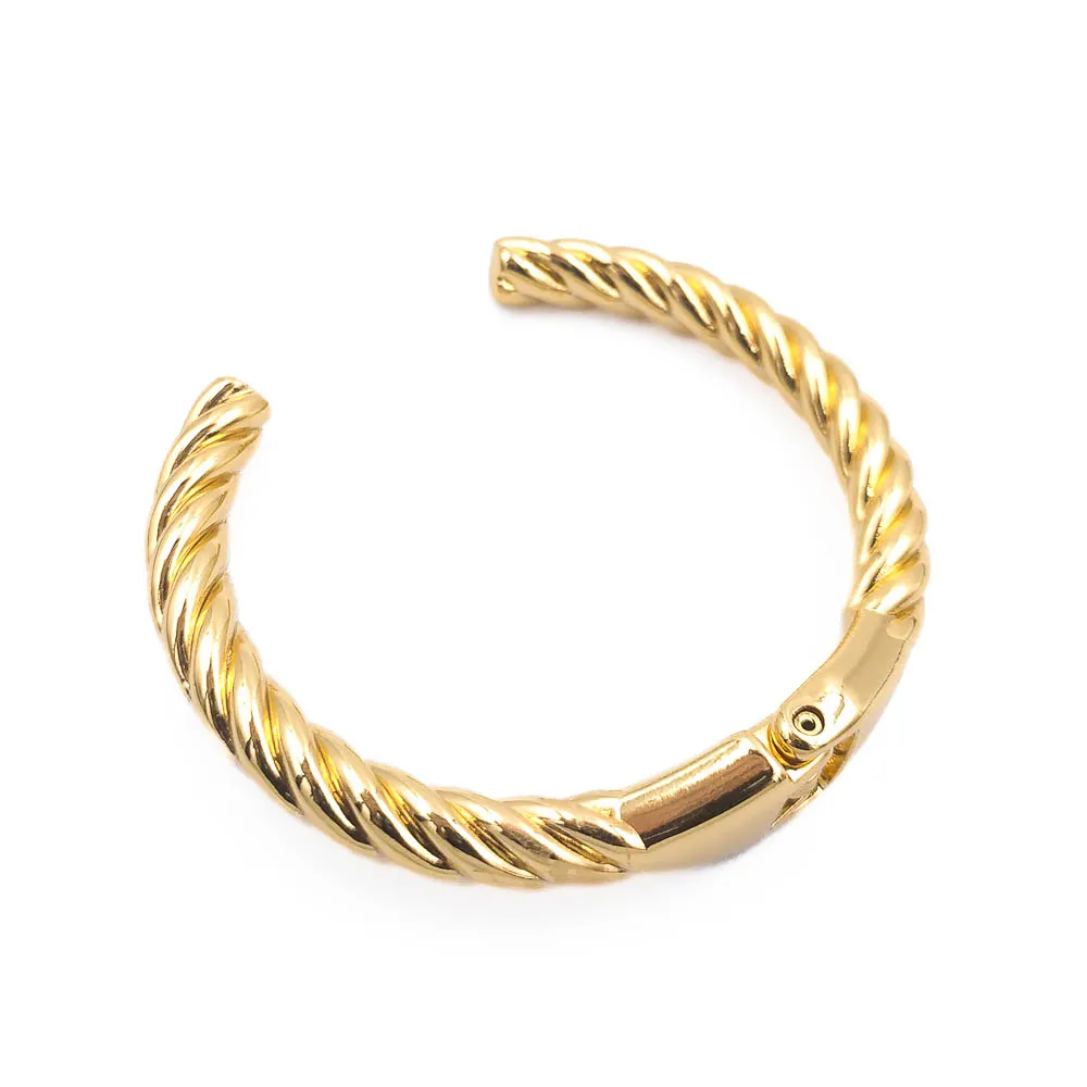 Bracelete Torcido com Abertura banhado a Ouro 18k