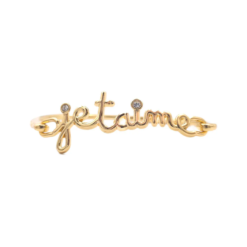 Bracelete Je t'aime Banhado a Ouro 18k