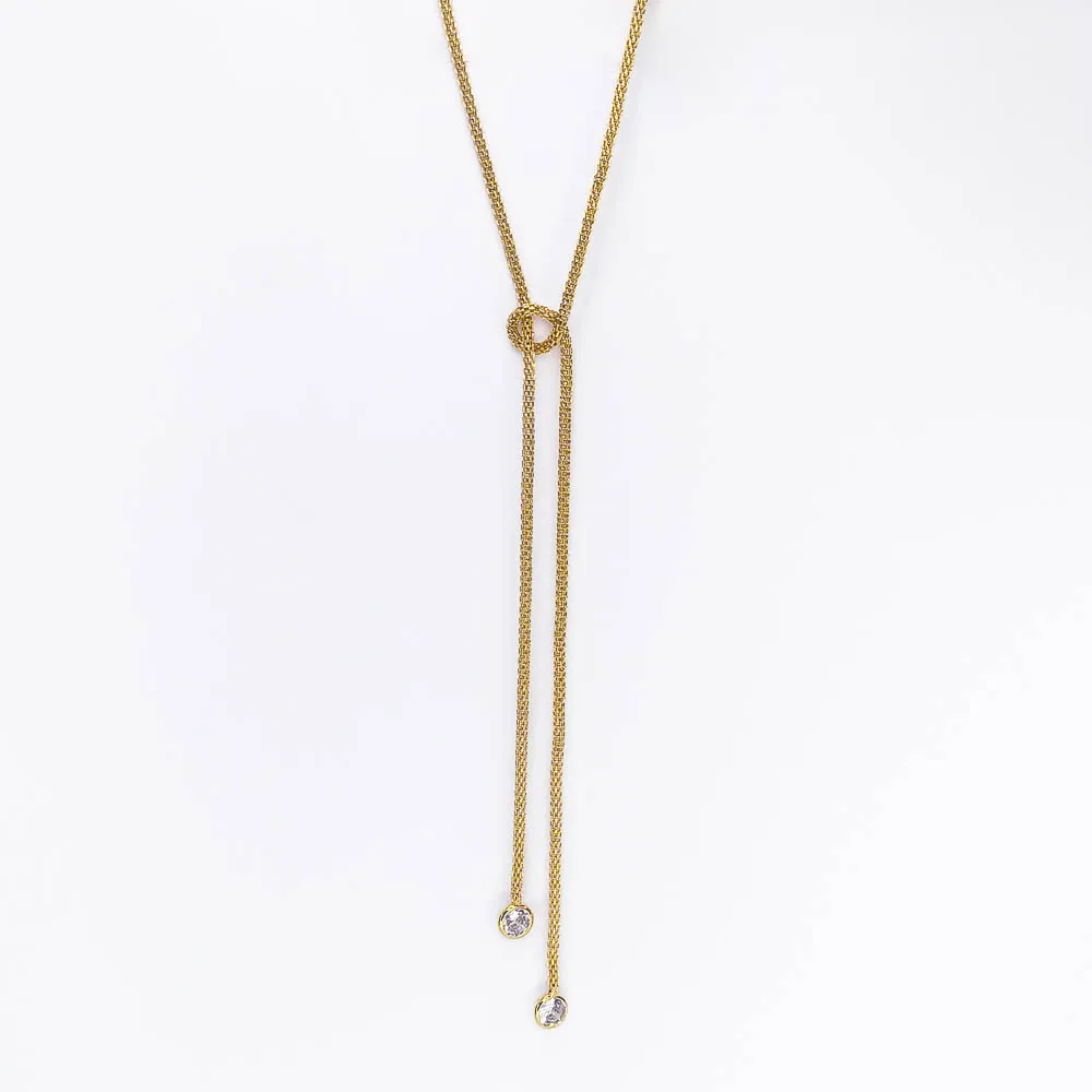Colar Gravatinha Elo Sanfona Banhado a Ouro 18k