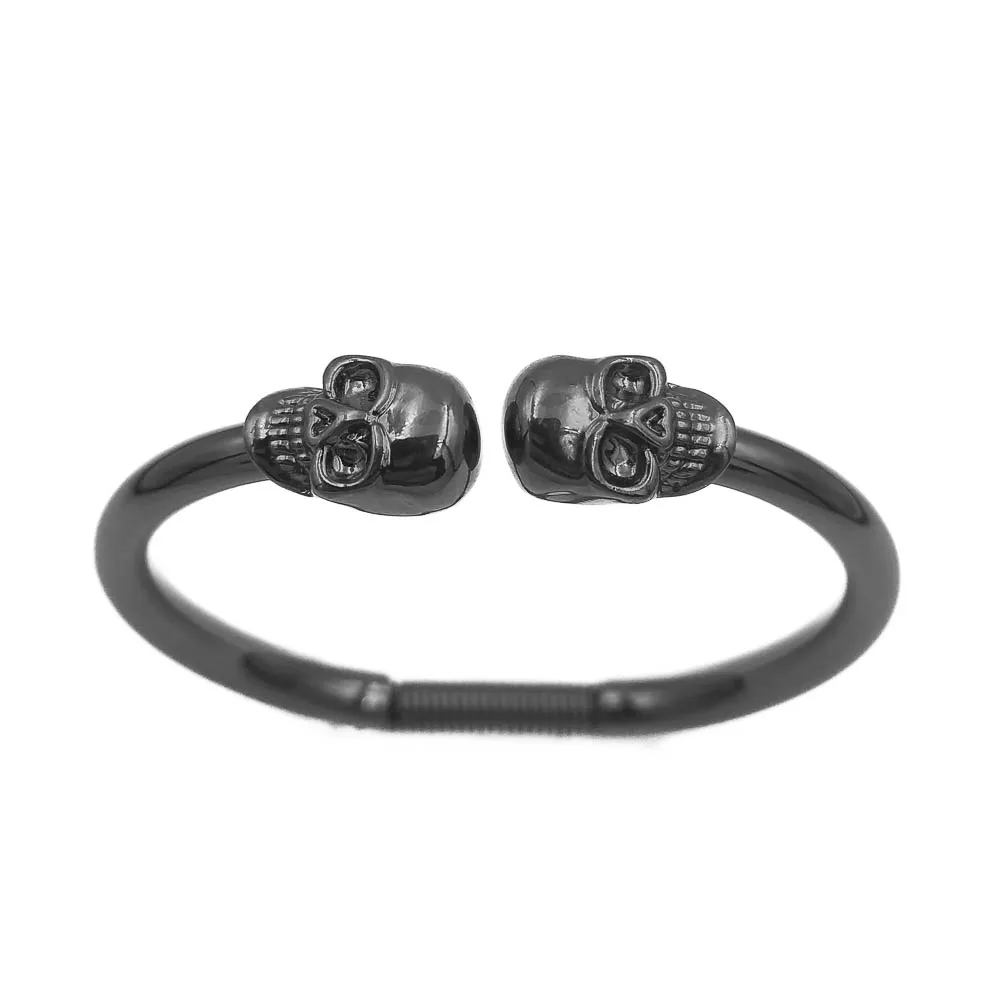 Bracelete Caveiras Banhado a Ródio Negro