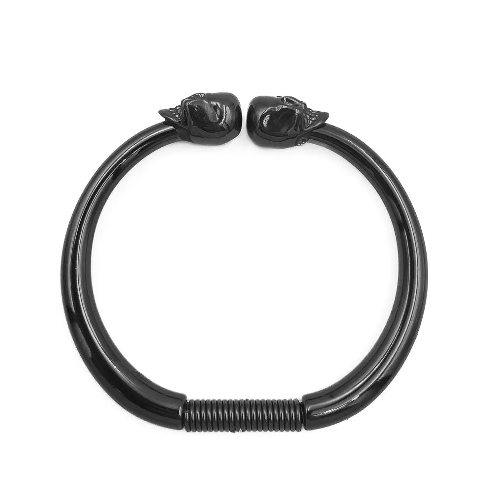 Bracelete Caveiras Banhado a Ródio Negro