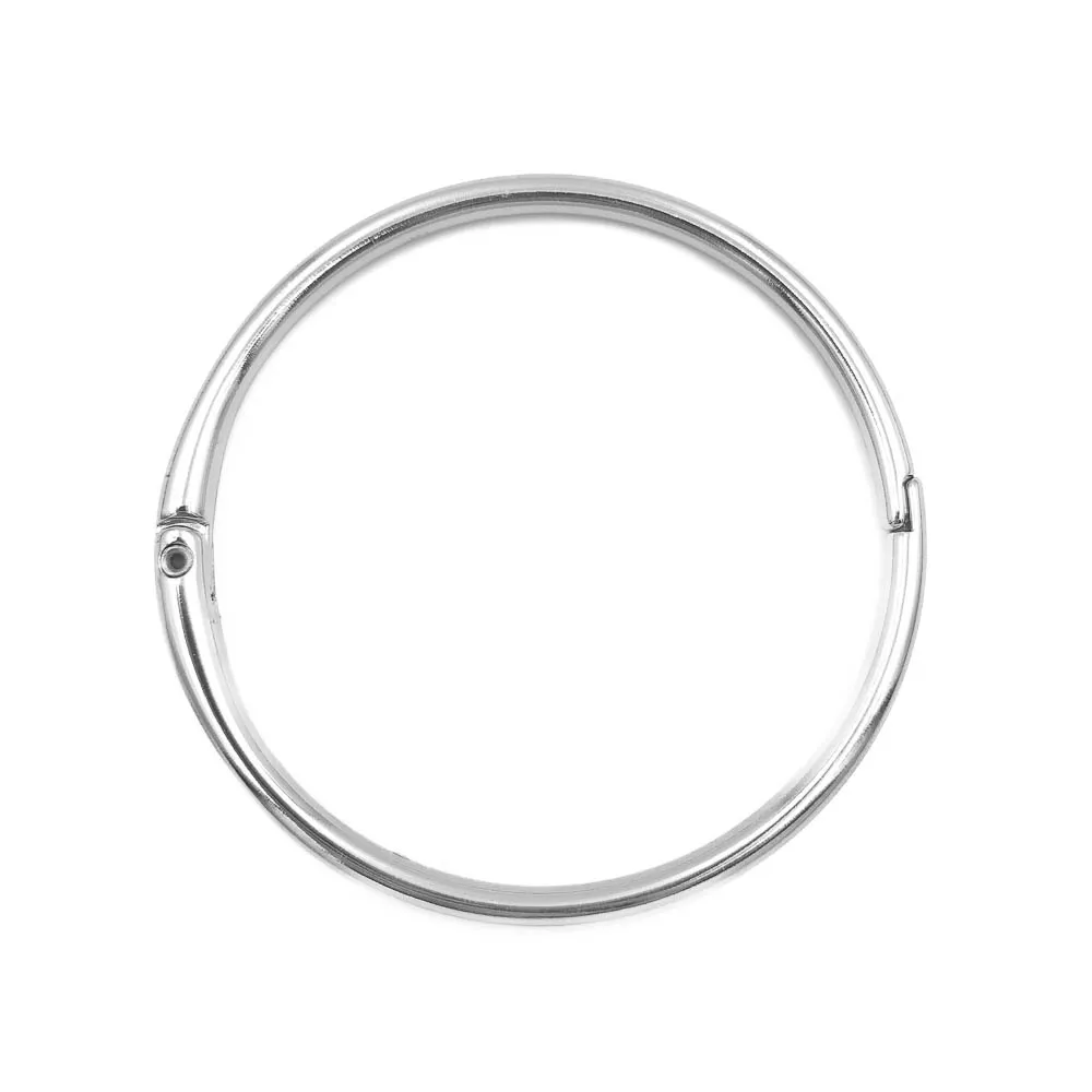 Bracelete Aro Liso Banhado a Ródio Branco