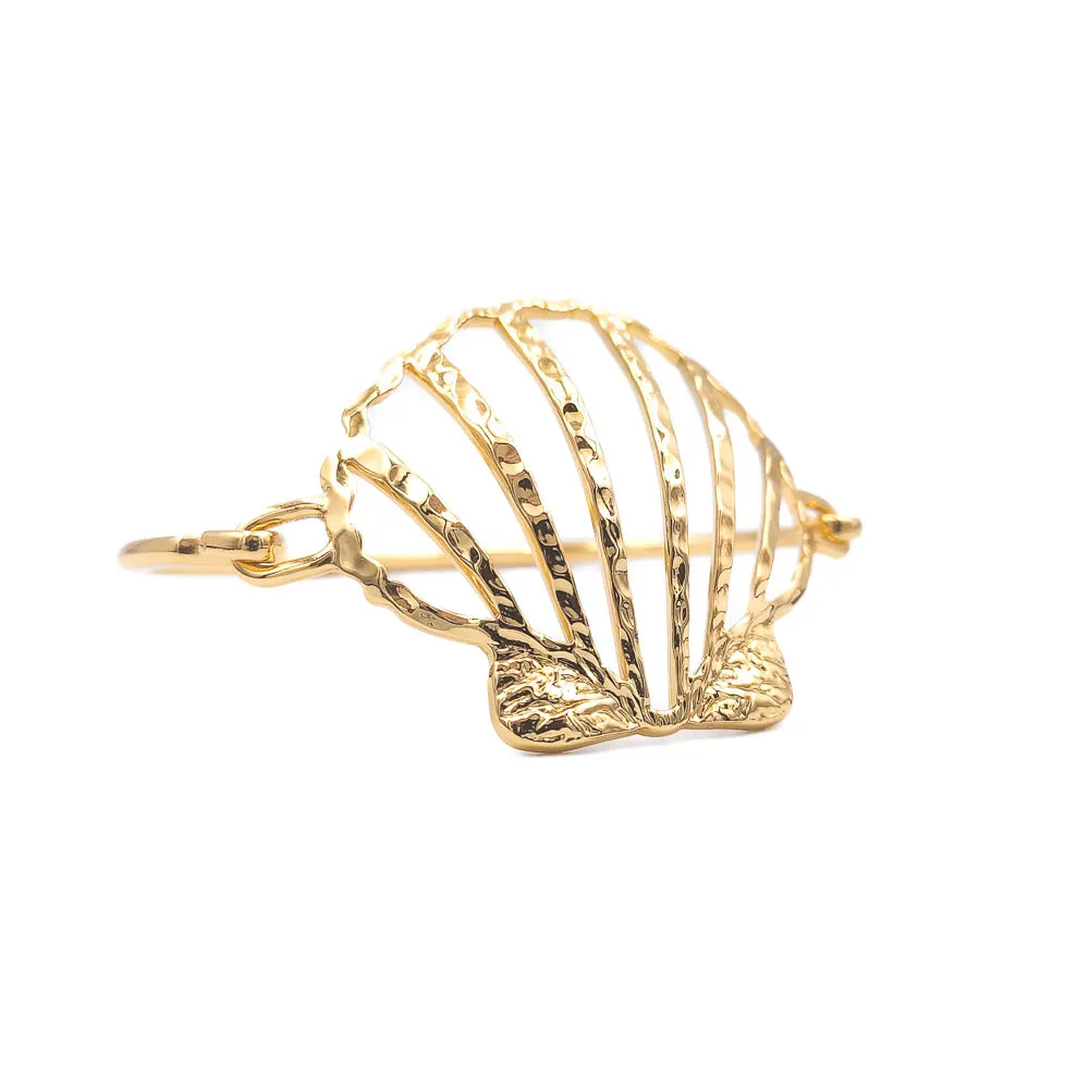 Bracelete Concha Vazado Banhado a Ouro 18k