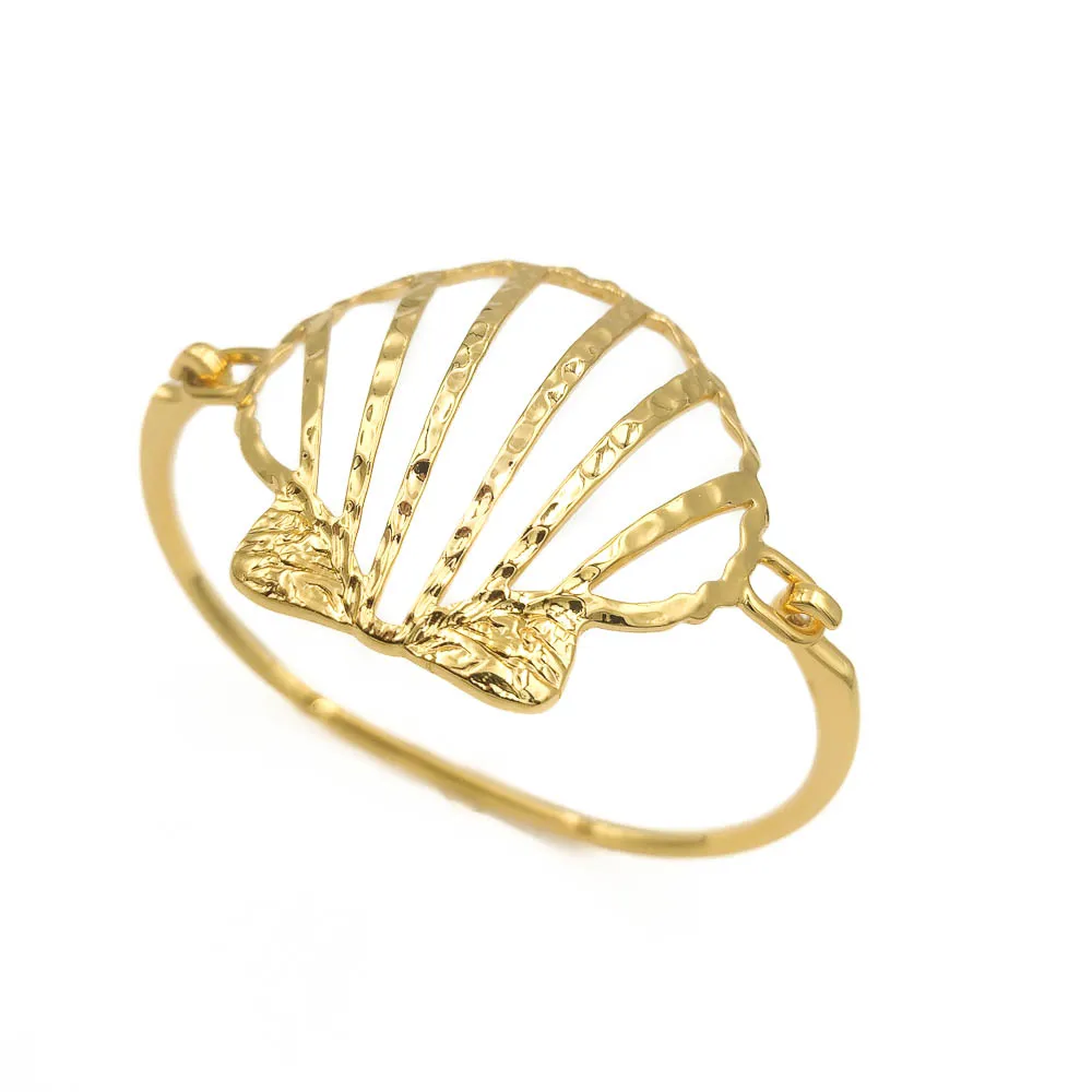 Bracelete Concha Vazado Banhado a Ouro 18k