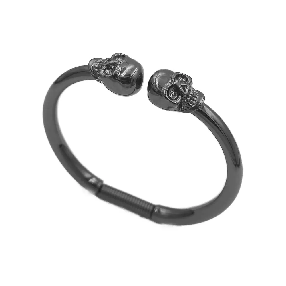 Bracelete Caveiras Banhado a Ródio Negro