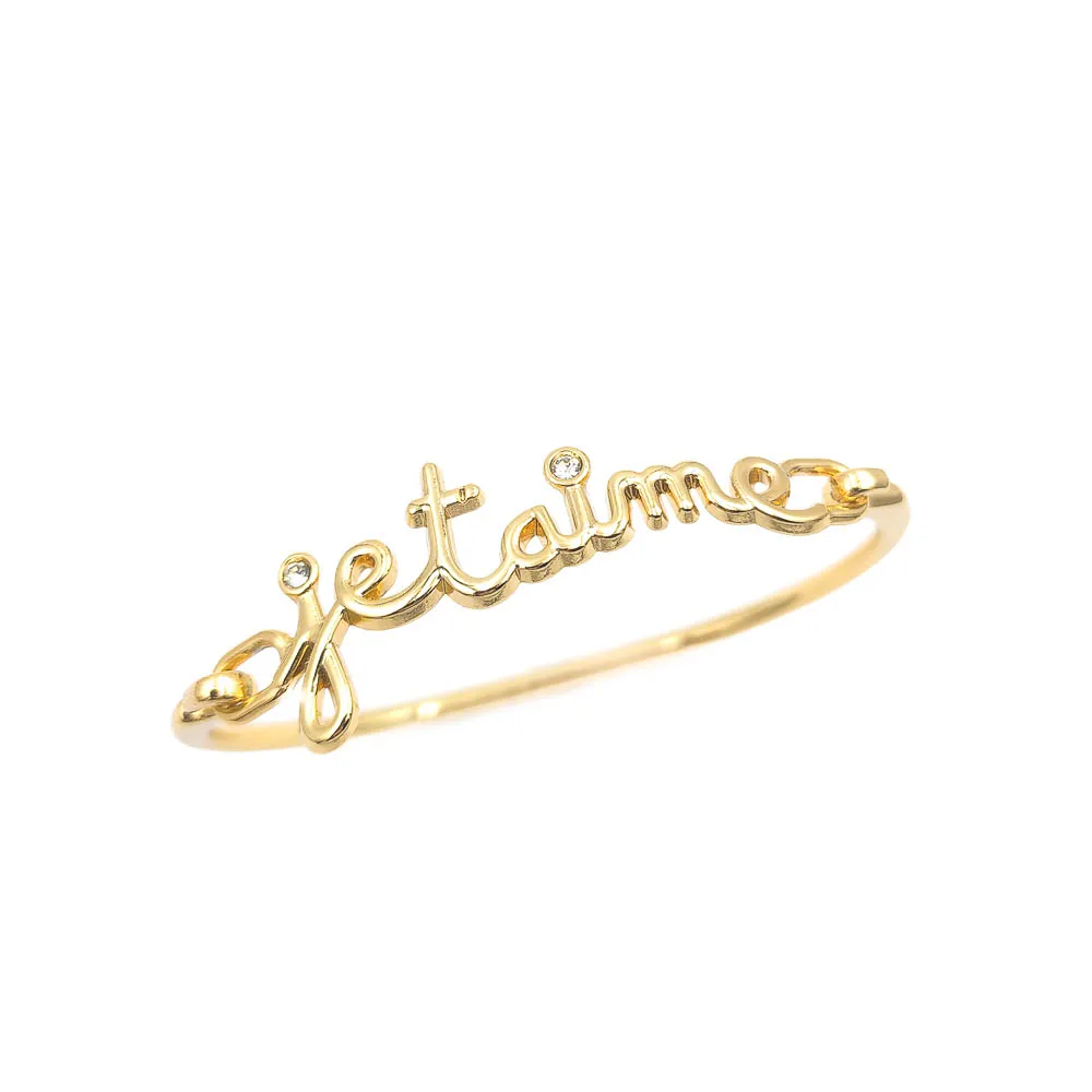 Bracelete Je t'aime Banhado a Ouro 18k