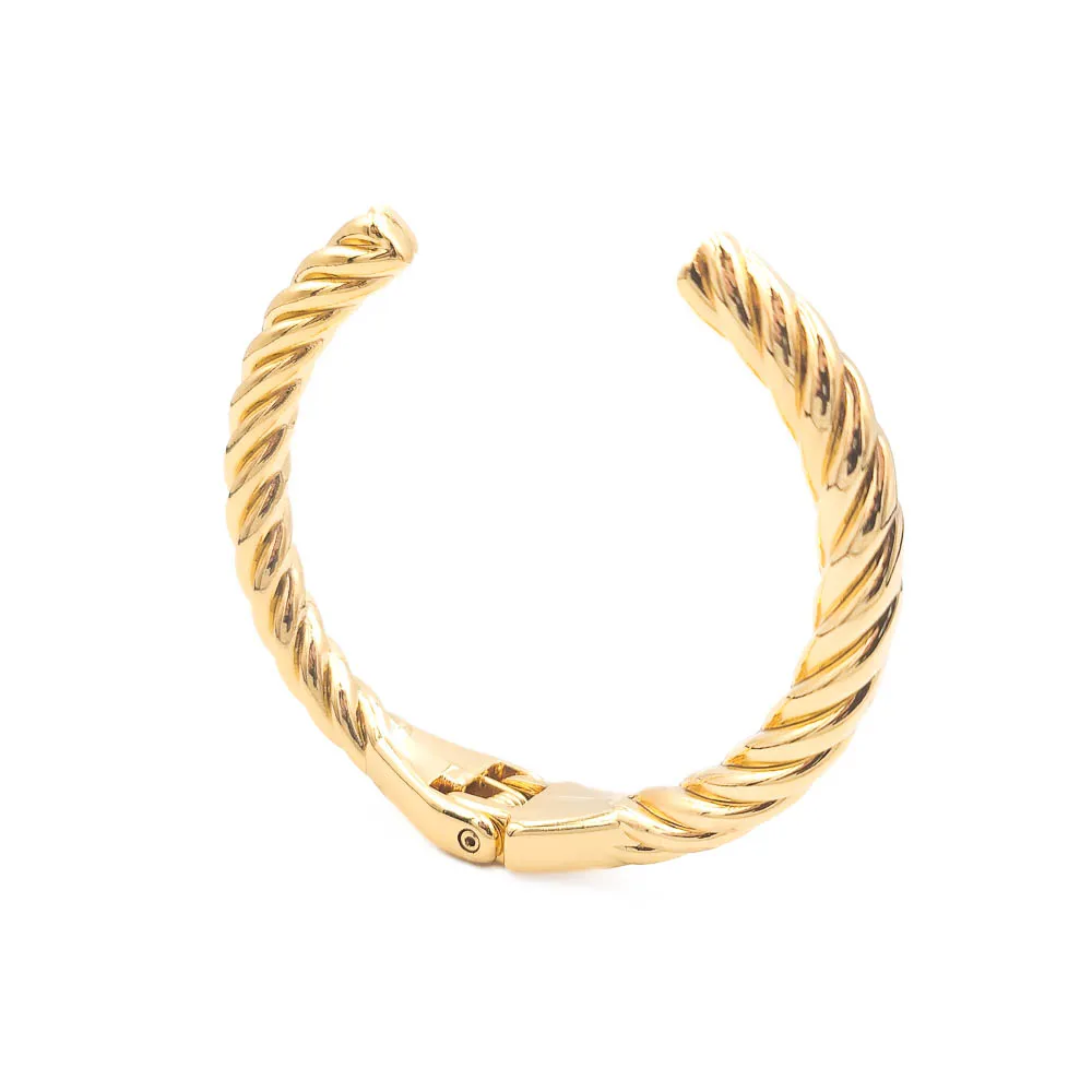 Bracelete Torcido com Abertura banhado a Ouro 18k