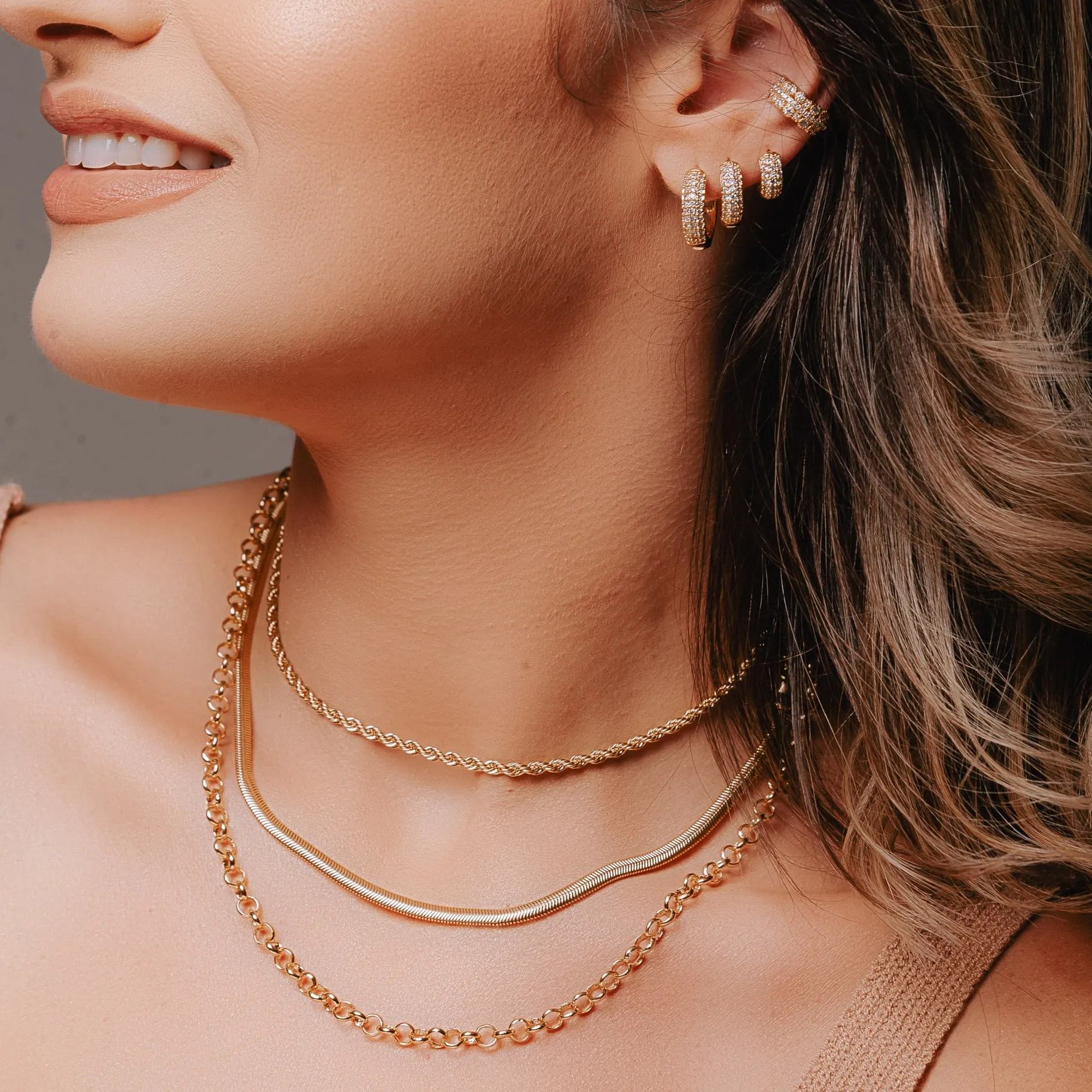 Choker Malha Serpente Banhada a Ouro 18k